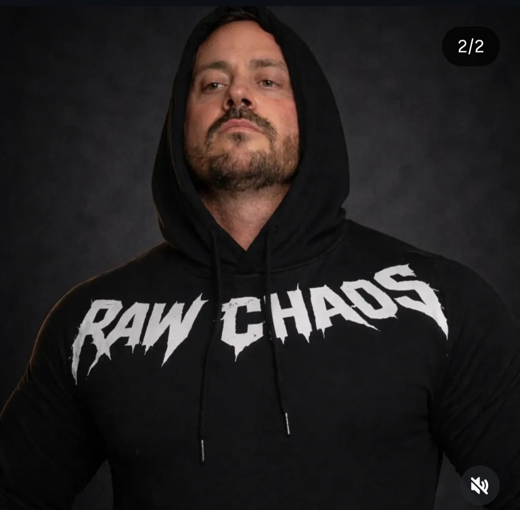 MUSCLE HOODIE! in 3 colors NOW! new (thorn) and (razor) logo option! white logo only.