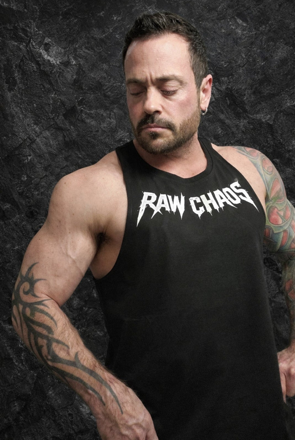 open back (CUTTOFF!)  workout shirt cotton blend In black! The perfect cut! Choose your logo color!
