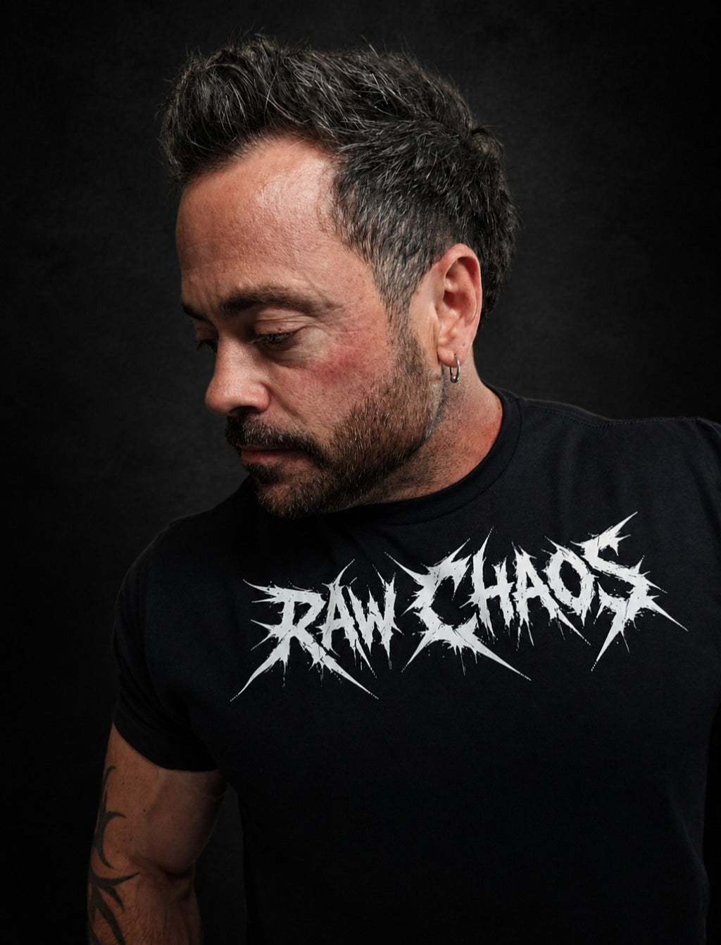 NEW!!! short sleeve cotton t-shirt/muscle shirt. Black with white logo (Raw Chaos street wear!)