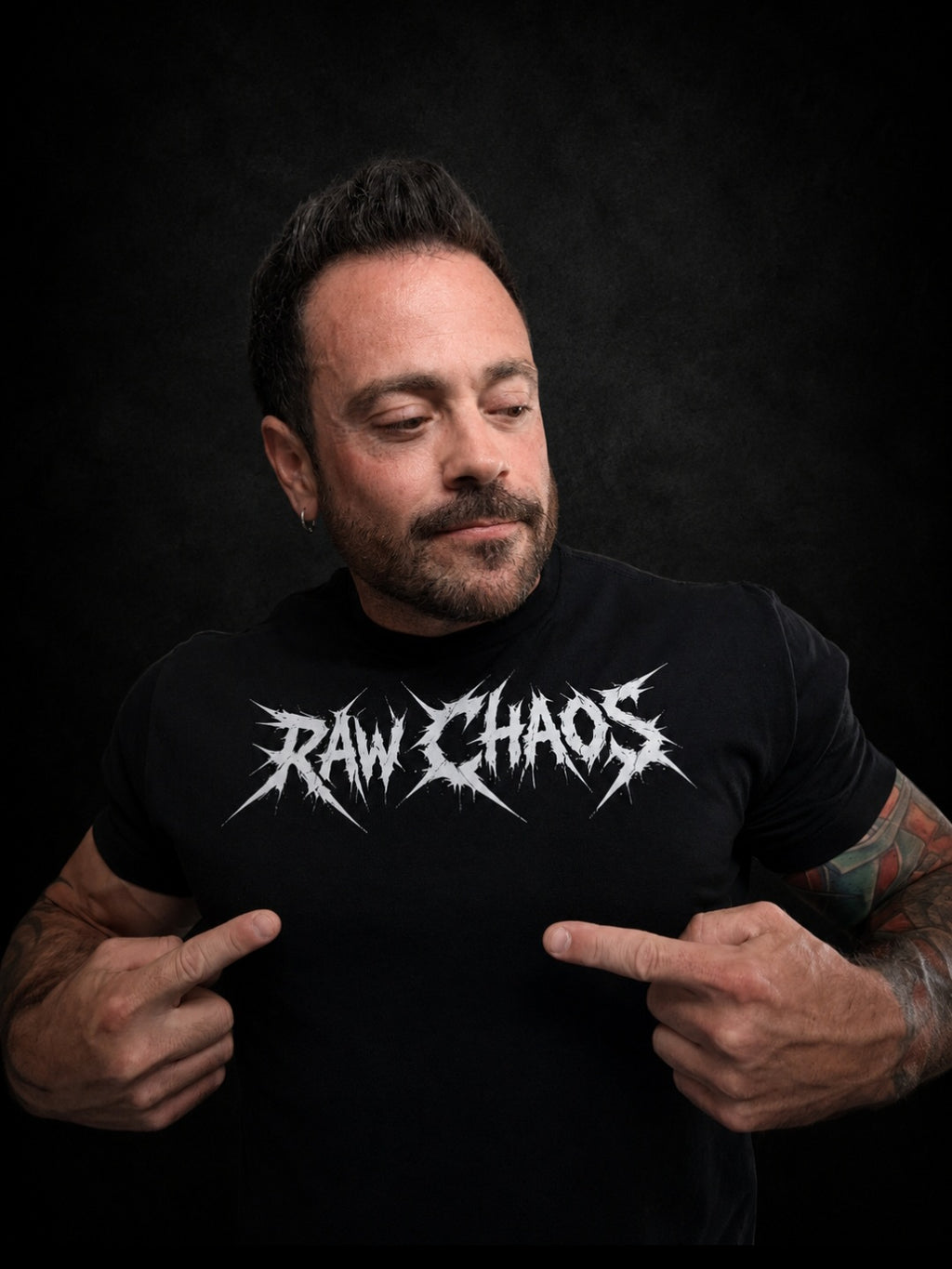 NEW!!! short sleeve cotton t-shirt/muscle shirt. Black with white logo (Raw Chaos street wear!)