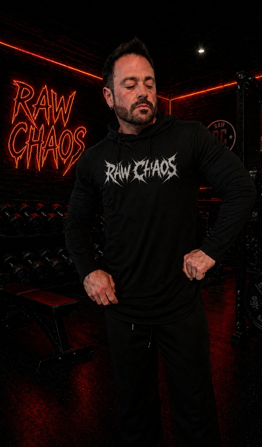 MUSCLE HOODIE! in 3 colors NOW! new (thorn) and (razor) logo option! white logo only.