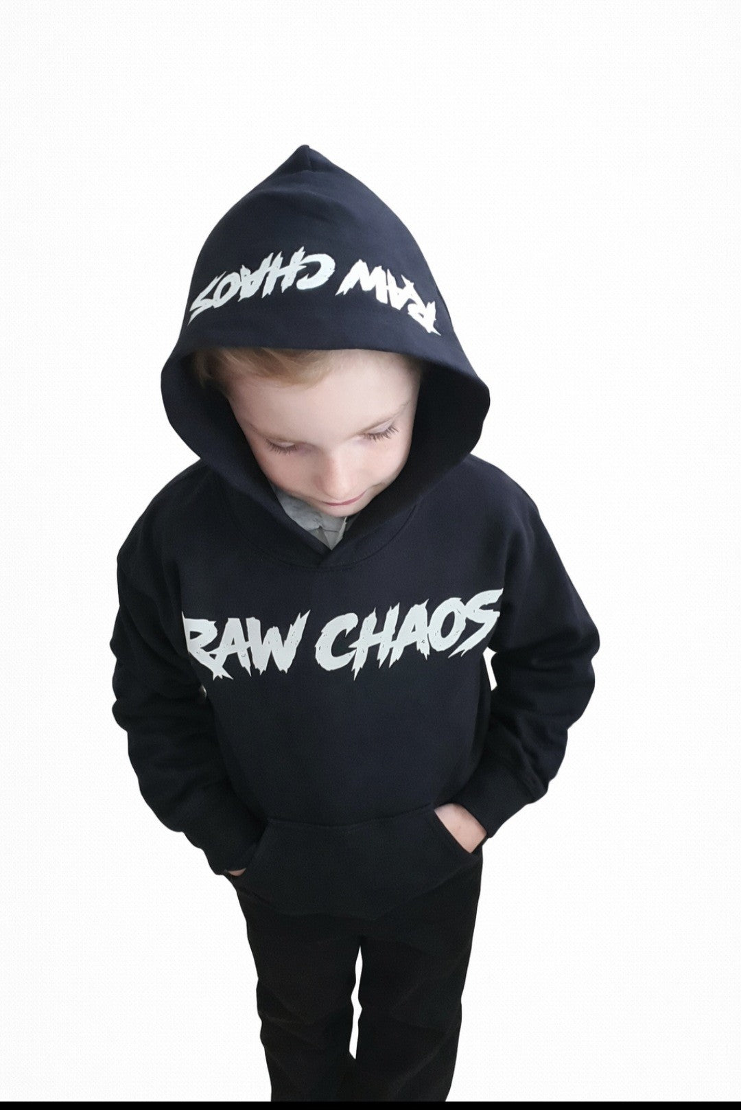 children's hoodies black! pick your logo color!