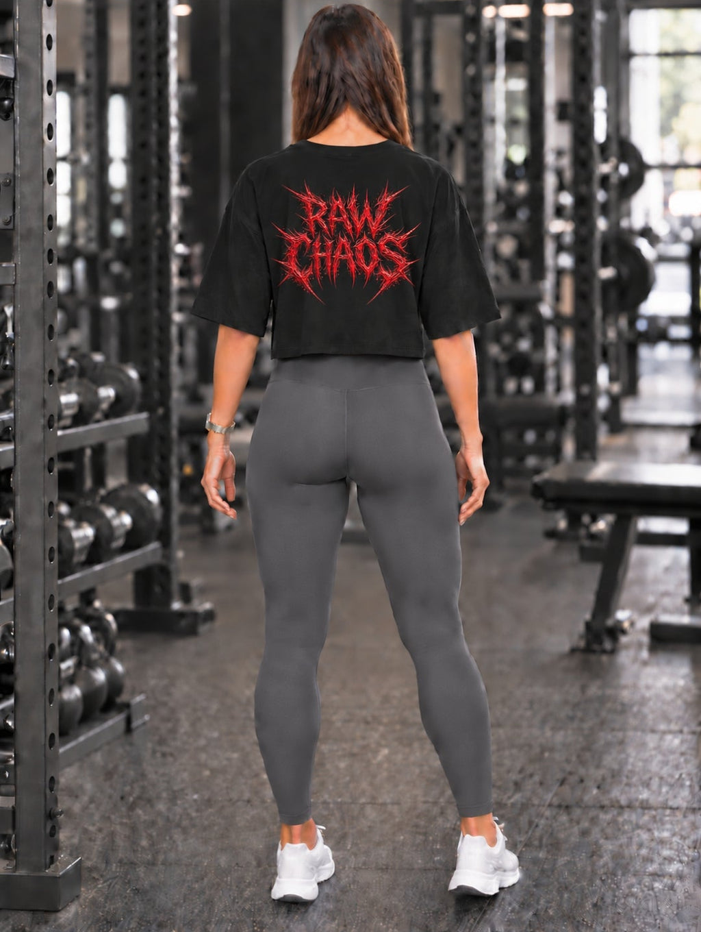Womens crop top! Red/orange cloud of thorn's logo.