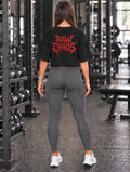 Womens crop top! Red/orange cloud of thorn's logo.