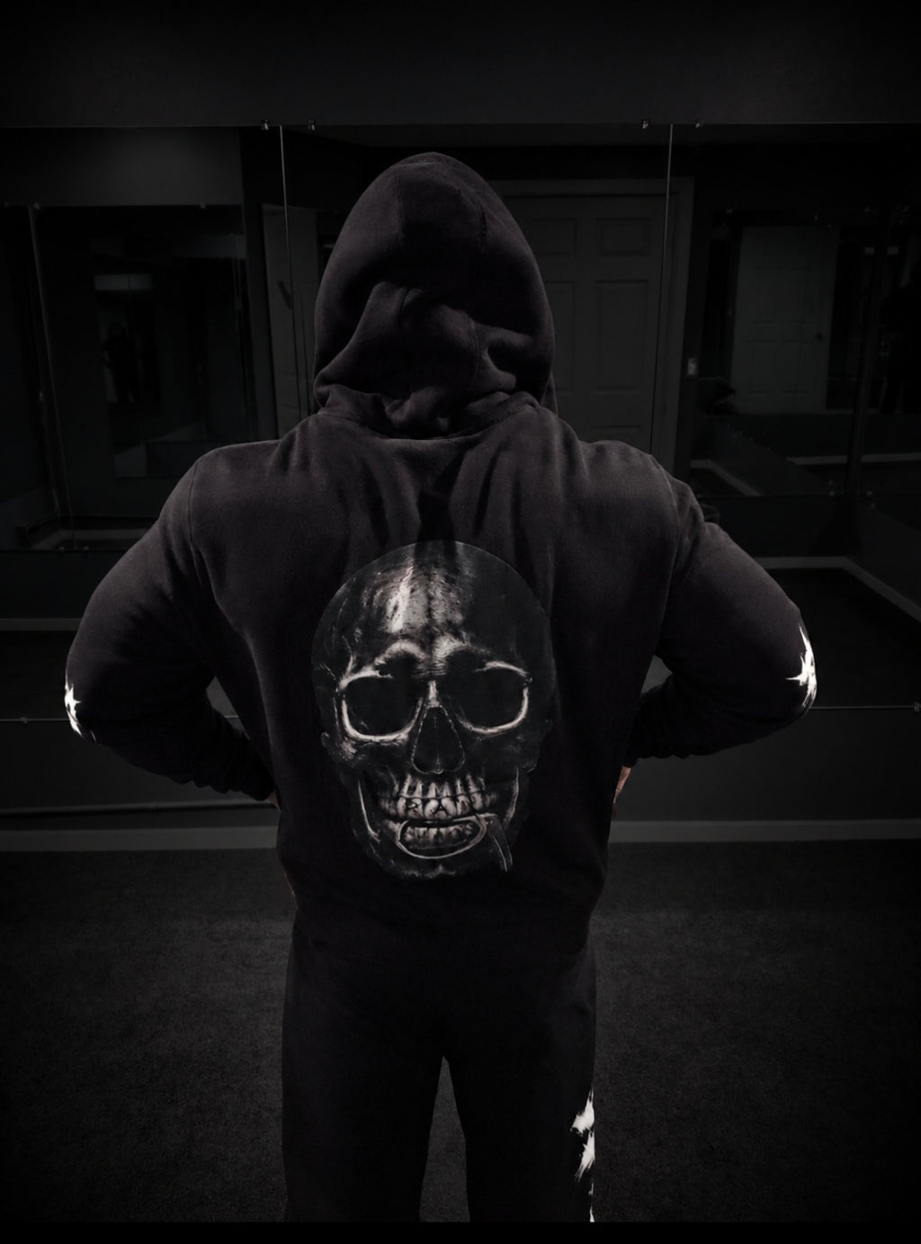 Hoodie/zip up/ pin head logo/thorns logo.