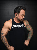 open back (CUTTOFF!)  workout shirt cotton blend In black! The perfect cut! Choose your logo color! Vamp logo!