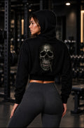 Womens crop top hoodie! Pin head logo!