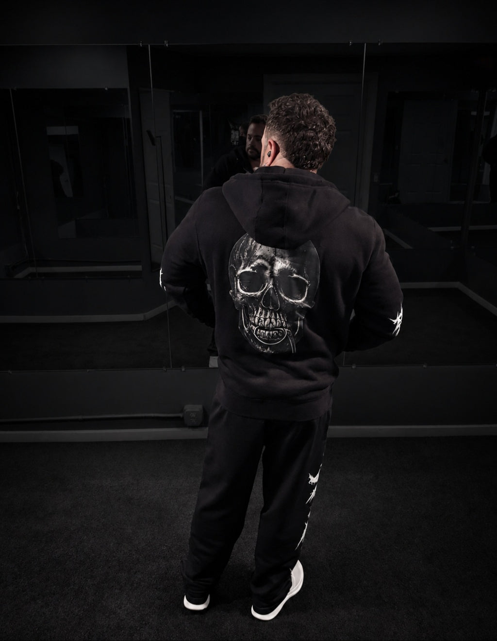 Hoodie/zip up/ pin head logo/thorns logo.