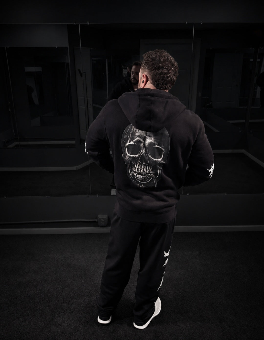 Hoodie/zip up/ pin head logo/thorns logo.